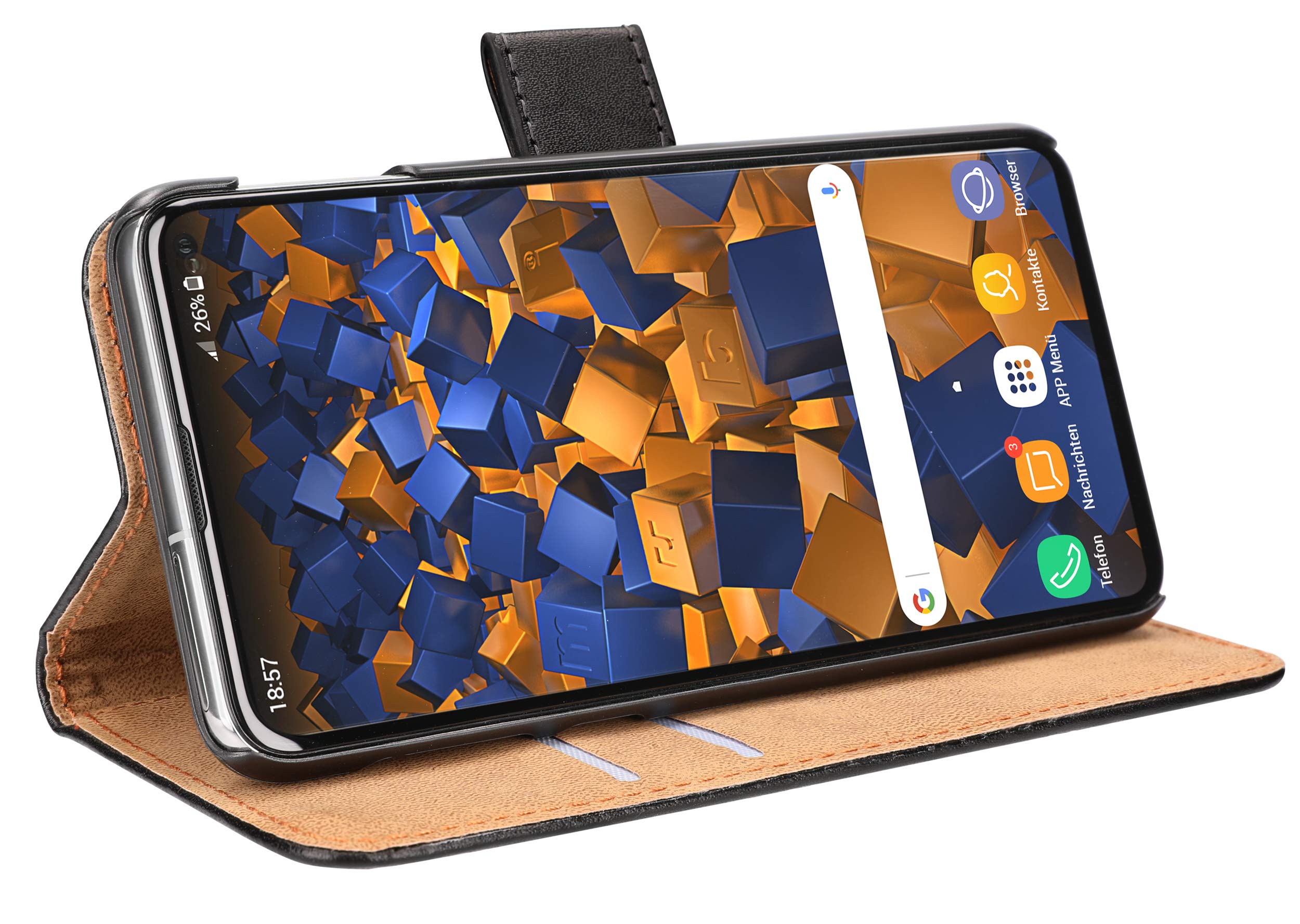 mumbi Flip Case Compatible with Huawei P30 Pro Mobile Phone Case Wallet, Black