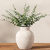 Vanselia Ceramic Flower Vase Home Decor - Small Farmhouse Table Vases Rustic Vintage Living Room Kitchen Bedroom Decorations for House Book Shelf Office Coffee Desk Dining Fireplace (6" Rustic)