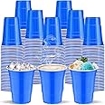 cssopenss 120 pcs 16 oz blue plastic cups Fourth of July Party Decorations Plastic Cups 16 oz plastic Disposable cups blue Party Cups for drinking Tastings served Snacks Barbecues Picnics