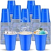 cssopenss 120 pcs 16 oz Blue Plastic Cups Gender Reveal Plastic Cups blue Party Cups for drinking Tastings served Snacks Barbecues Picnics