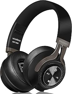 Bluetooth Headphones, Riwbox XBT-880 Wireless Bluetooth Headphones Over Ear with Microphone and Volume Control Wireless and Wired Foldable Headset for iPhone/iPad/PC/Cell Phones/TV (Black&Grey)