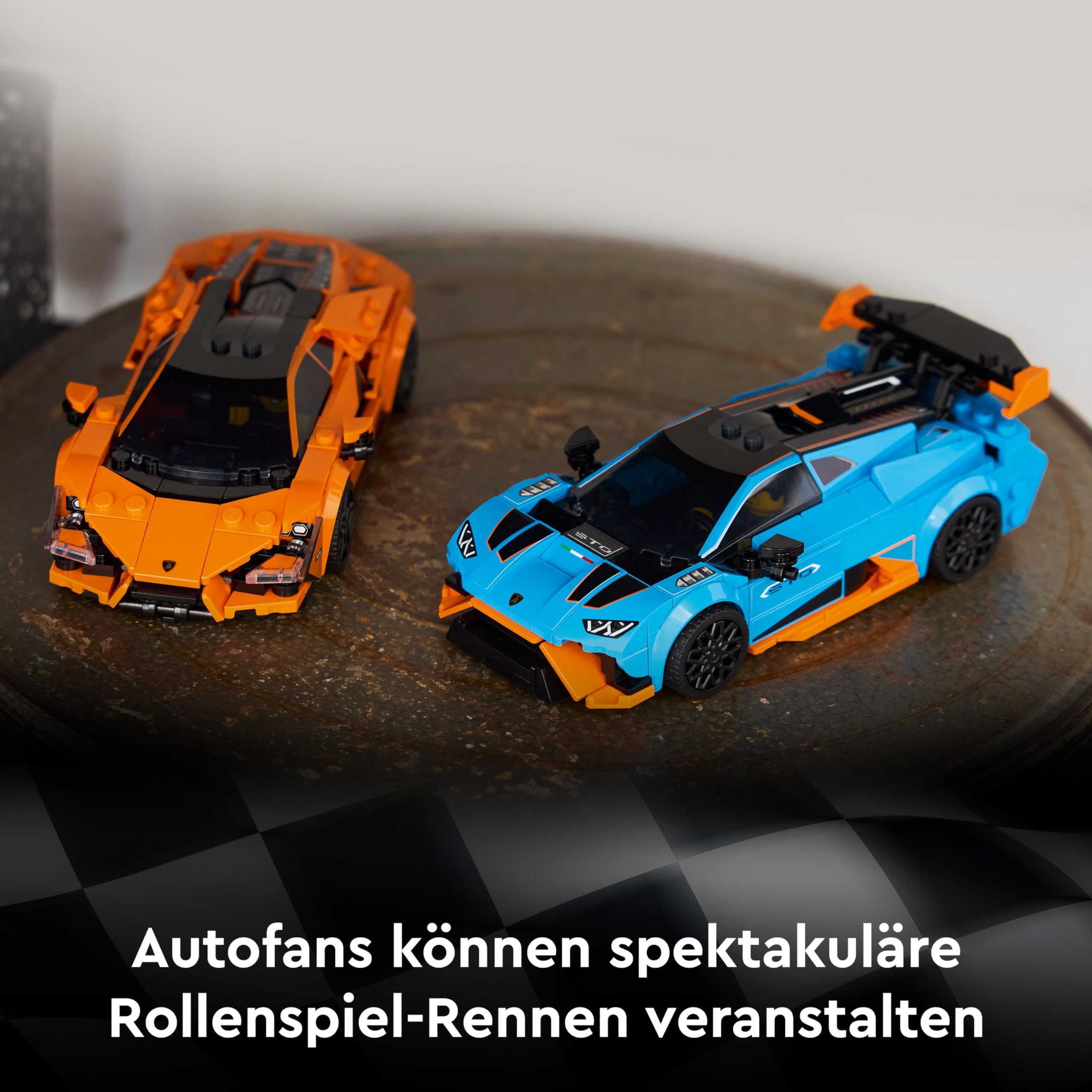 LEGO Speed Champions Lamborghini Revuelto und Huracán STO Auto Set mit 2 Rennwagen und 2 Fahrer Minifiguren - Spielzeug für Auto Fans - Kreatives Geschenk für Jungen ab 9 Jahren - 77238 3