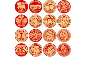 FaCraft 112pcs Happy Chinese New Year Stickers 2024 Year of The Dragon Stickers Lunar New Year Candy Stickers Chocolate Labels for Chinese New Year Decoration Spring Festival Party Favor Gifts
