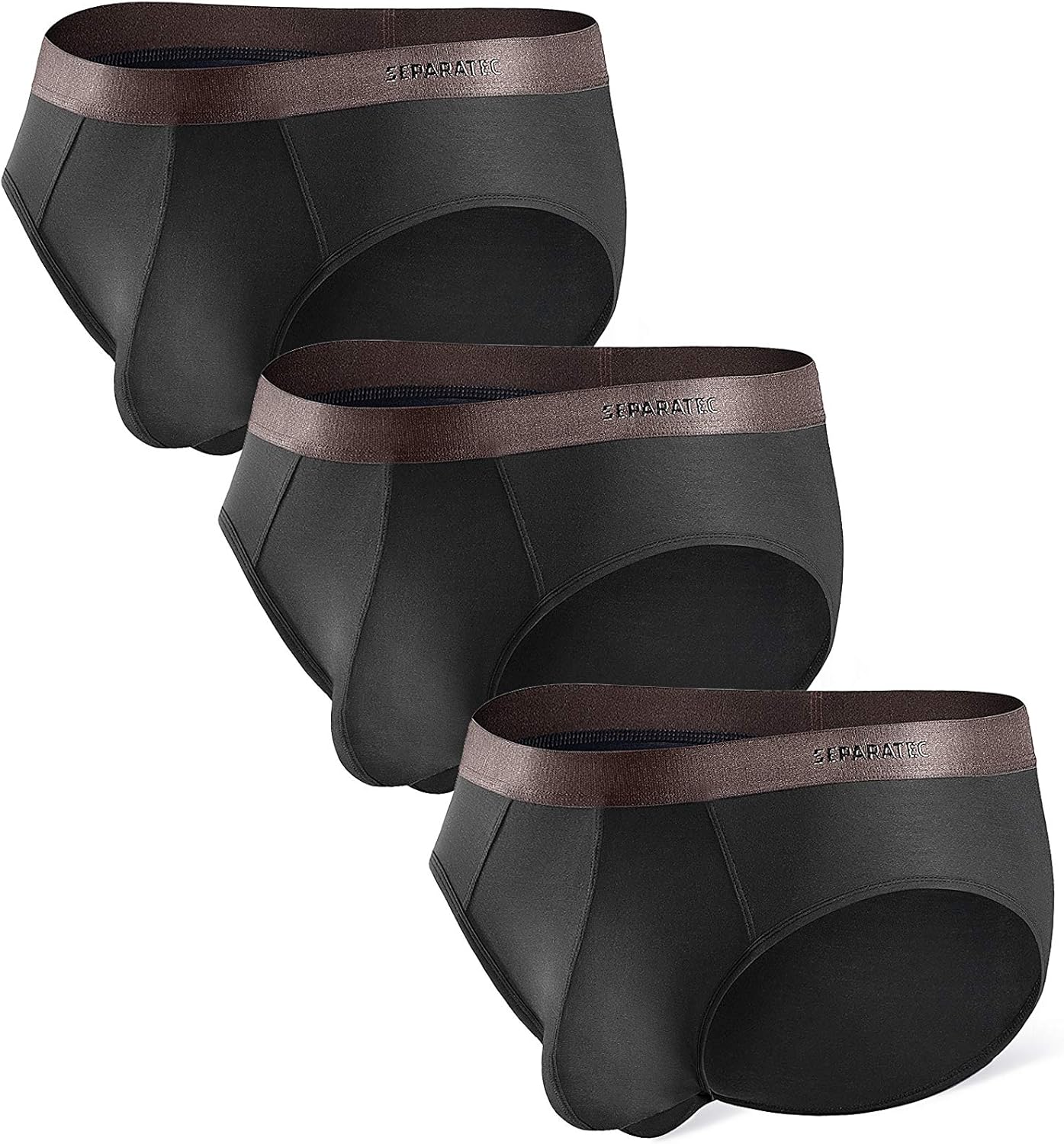Separatec Bamboo Rayon Briefs 3 Pack Soft Breathable Dual Pouch Men's