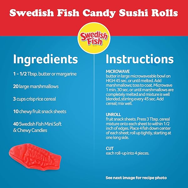 SWEDISH FISH ASSORTED MINI SOFT & CHEWY CANDY, HALLOWEEN CANDY, FAMILY SIZE, 1.8 LB BAG