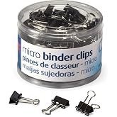 Staples Micro Binder Clips, Black, 100 Count, Extra-Small | Extra-small clips for receipts, labels, and detailed paperwork sorting.