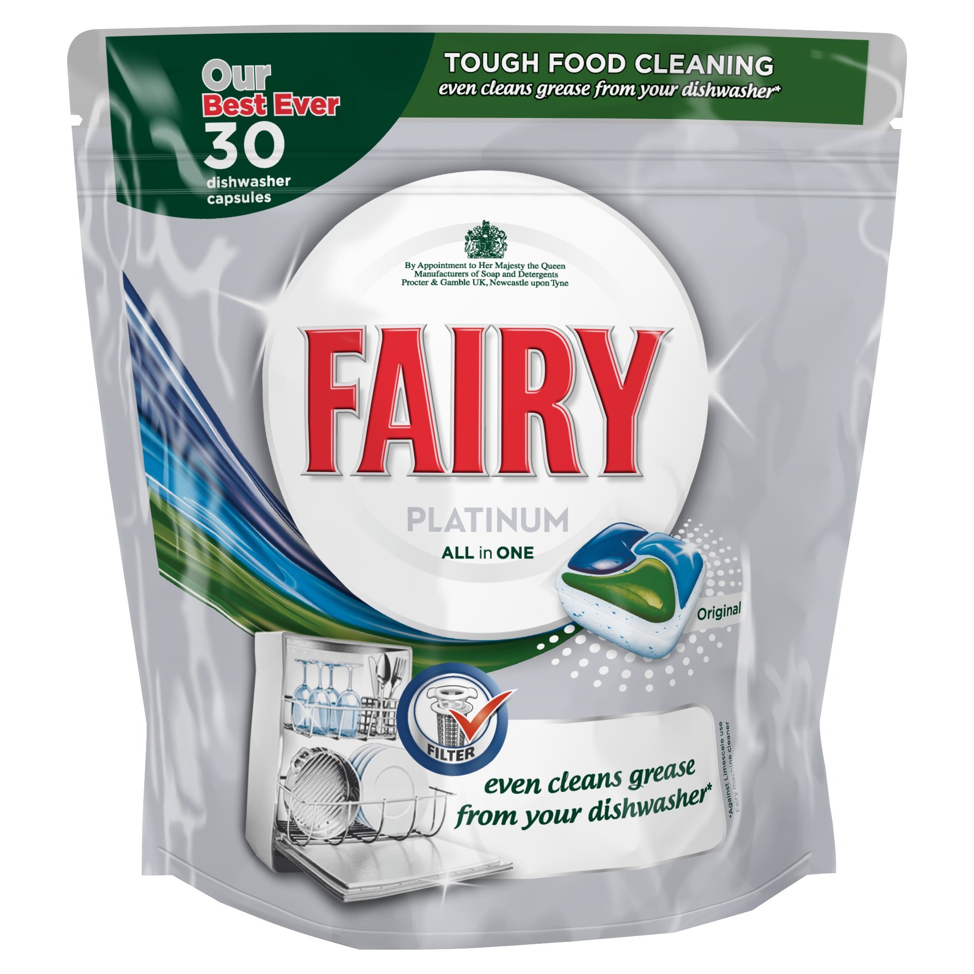 Fairy Platinum Original Dishwasher Tablets 60 Washes 2 x 30 Pack