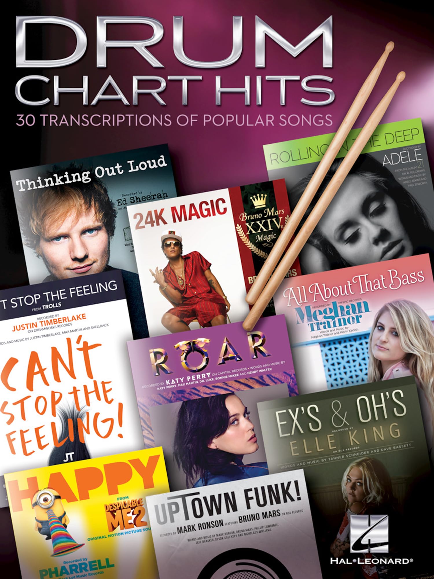 Drum Chart Hits – 30 Authentic Transcriptions of Popular Songs | Rock and Pop Drum Sheet Music for Beginners and Advanced Players | Learn to Play with Lyric Cues and Drum Kit Legends