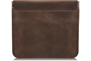 Jack&Chris Mini Coin Purse, Genuine Leather Small Coin Wallet, Leather Squeeze Coin Purse Pouch Change Holder For Men & Women, JC309