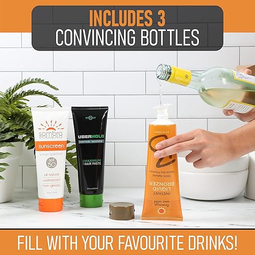 Hidden Flasks for Liquor For Women and Men Discreet Hidden Sunscreen  Alcohol Flask for Cruise, Events and Co