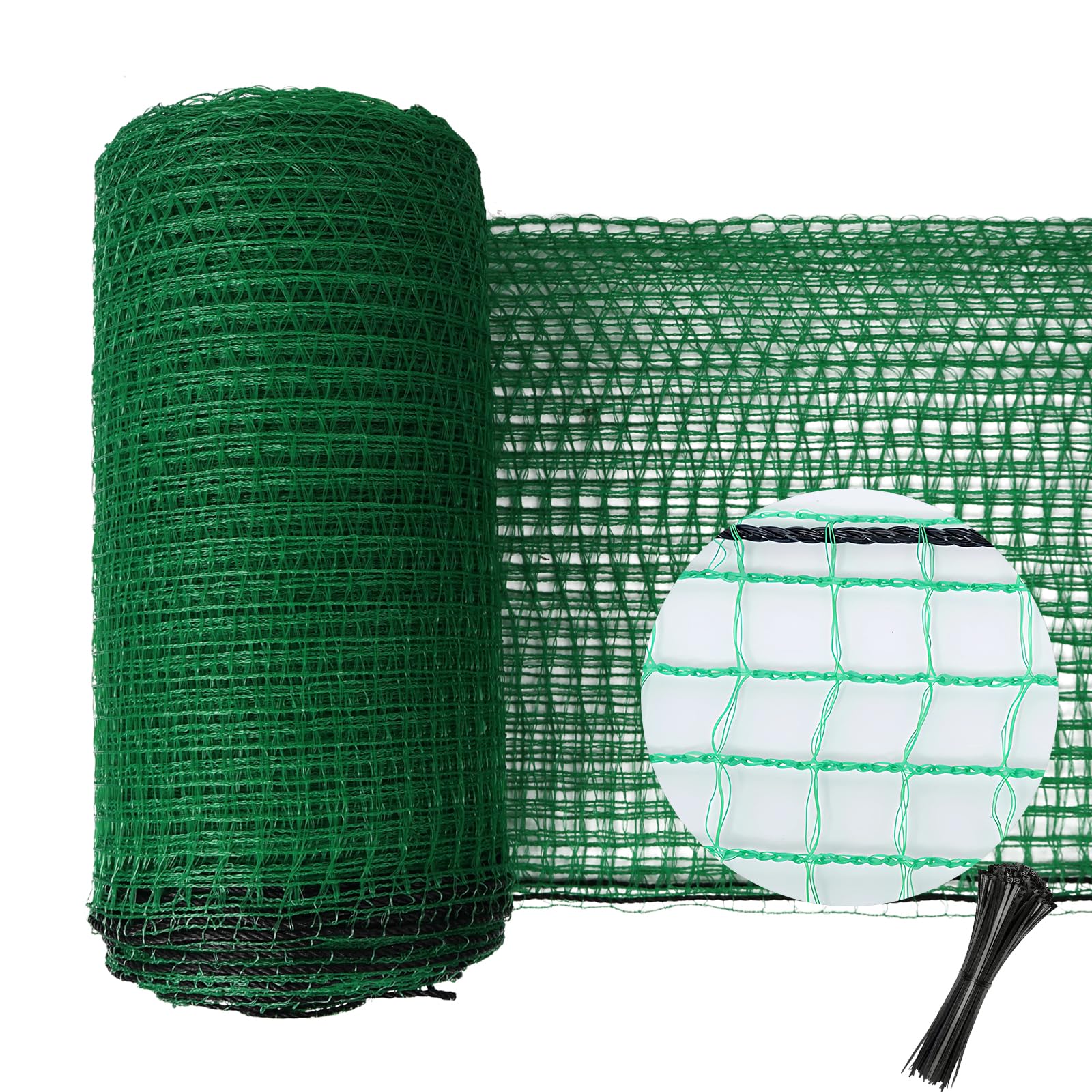 Photo 1 of 5x100ft Deer Fence Netting, Plastic Mesh Fence Heavy Duty Garden Fence Animal Barrier Garden Netting for Plants Fruit Trees Vegetables Against Deer, Birds, Rabbits, Chickens and Other Animals, Green