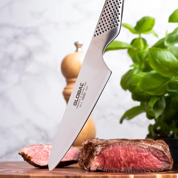GLOBAL 5 INCH CHEF’S UTILITY KNIFE – LIGHTWEIGHT JAPANESE STAINLESS STEEL, RAZOR-SHARP EDGE, MADE IN JAPAN, GS-3
