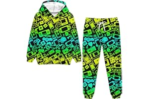 uideazone 5-14T Boys Hoodie Pant Sets Sweatsuit 3D Print Hooded Sweatshirt Sweatpant Set Kids 2 Piece Outfits Tracksuit