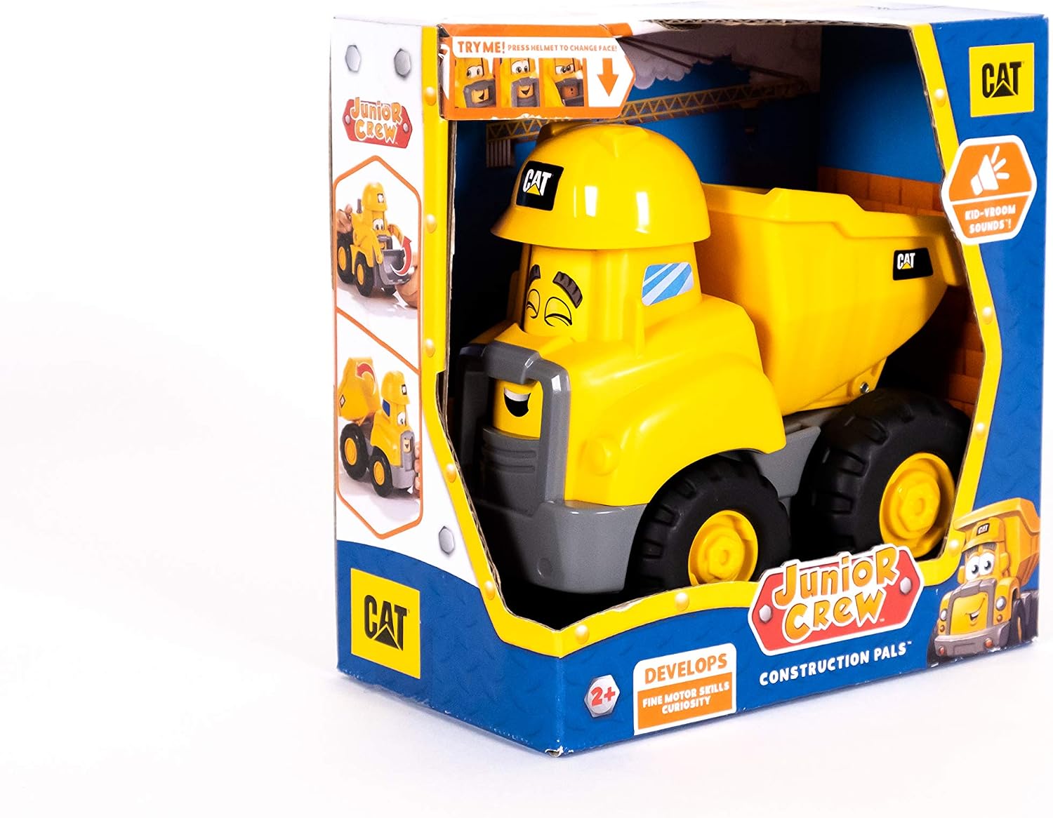 CAT Toys Junior Crew Construction Pals DUMP TRUCK Educational Preschool vehicle with Kid Vroom sounds and animated face. For ages 2+ - Image 4