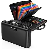 Fireproof Document Safe Box with Lockable Zipper, Hard-shell, 13 Pockets, Waterproof for Important Papers Binder, Fire/Water Resistant File Box for Travel, Home &amp; Office, Organizer for Passport, Cards