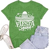 SUWATOIN Womens Cinco De Mayo Shirts Sombrero 5 De Mayo T-Shirt Summer Mexican Celebration Tee Tops