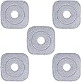 5 Pack Square Microfiber Mop Pads Replacement Compatible with True & Tidy SPIN-800 TrueClean Mop M16 Spin Mop,9 inch Mop Pad Fits Most Square Spin Mop