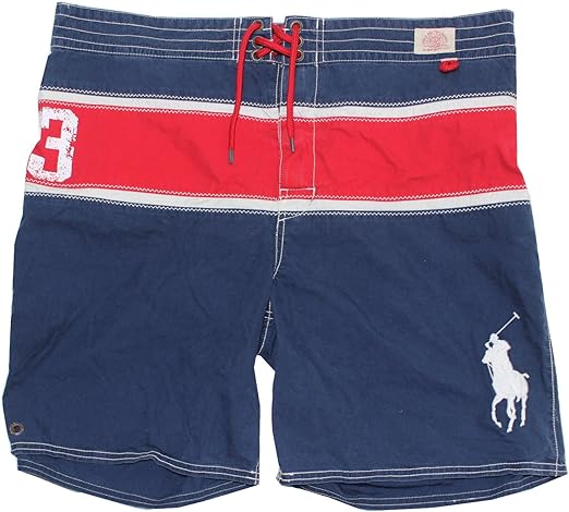 Polo Ralph Lauren Men's Big Pony Swim Trunks (X-Large, Navy/Red ...