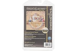 Dimensions 6904 Needlecrafts Gold Petite Counted Cross Stitch, Treasured Friend Teapot