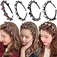 KKSS 4 Pcs Headband With Clips Accesorios Para El Cabello Clip Headbands for Girl head Bands for Women's Hair Braided Headbands for Women