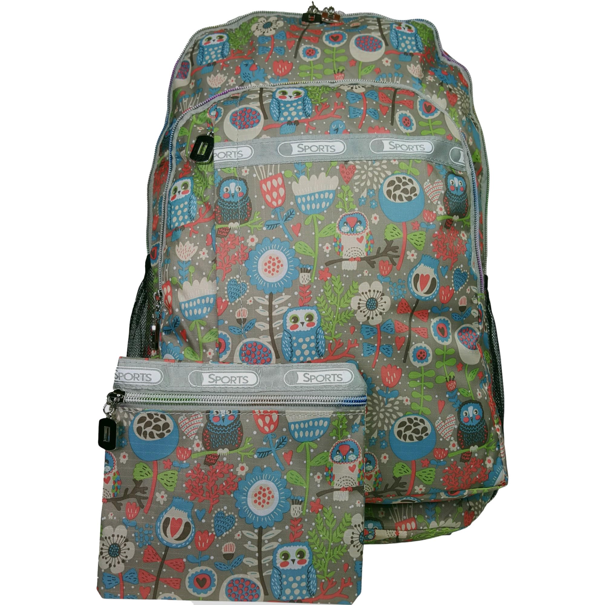 GFM Colourful Rucksack Backpack A4 FOLDERS School For Boys and Girls (Style 1-6215-FOL-BH), L, .Style 1 - Owl (Fol-bh)