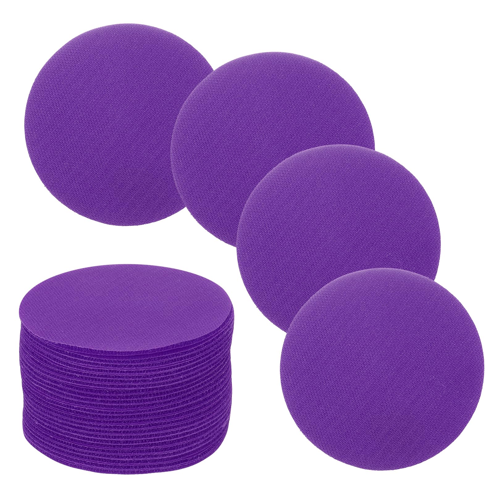 Photo 1 of uxcell 30 Pcs Carpet Spot Markers, 4 Inch Non-Slip Rubber Agility Markers for Classroom Carpet, Circles Spots Dots for Football, Basketball Training Markers, Purple