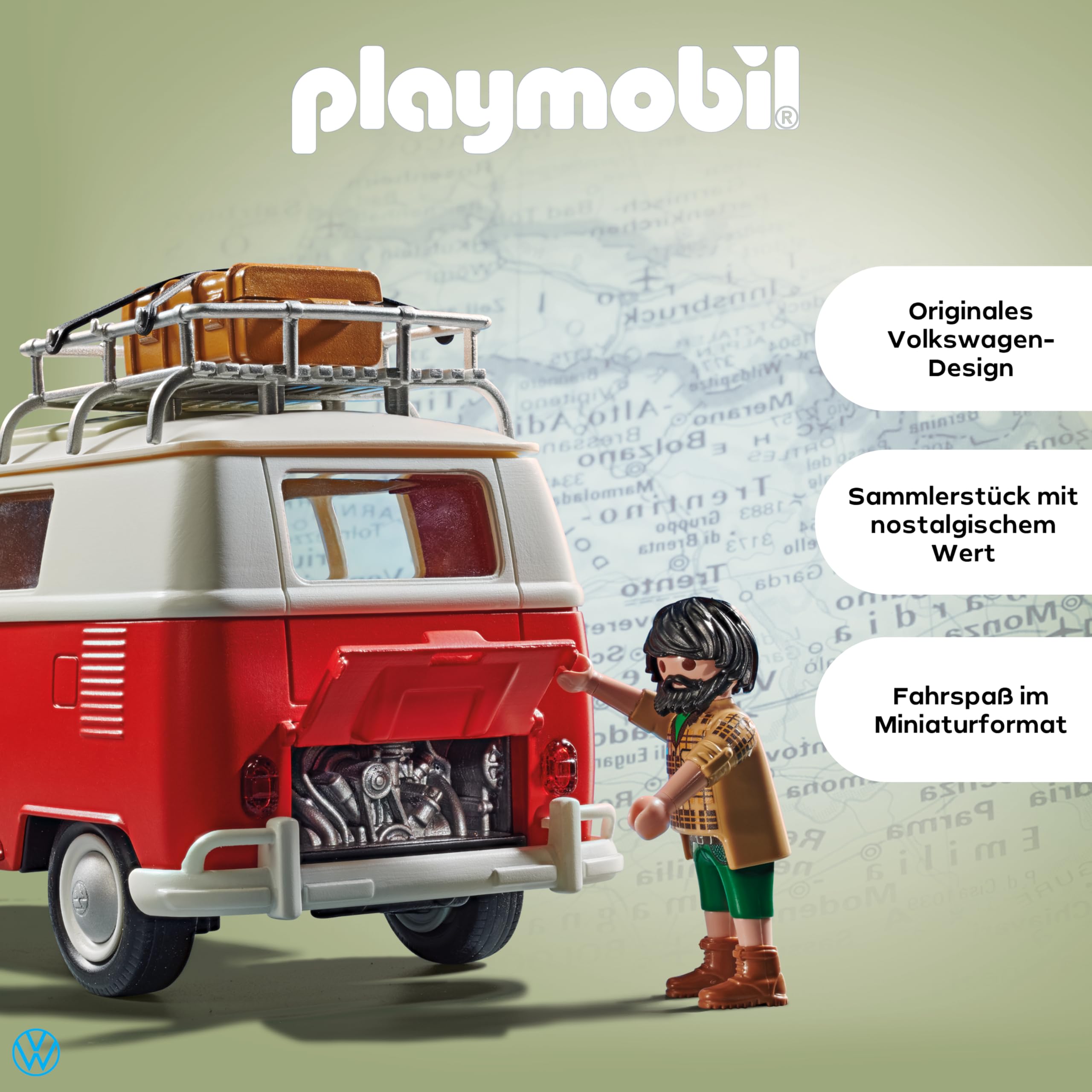 PLAYMOBIL | Volkswagen | T1 Camping Bus |Sammelauto | Für Kinder und Erwachsene | 70176 5