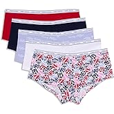 Tommy Hilfiger womens Classic Cotton Boyshort Underwear With Logo Waistband 5-pack