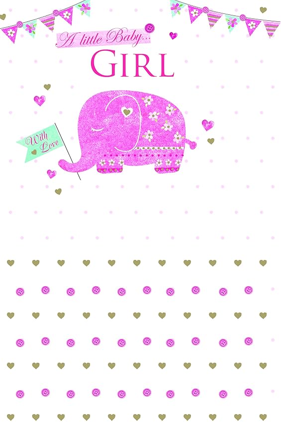 Un Poco De Nina Bebe Cute Elefante Y Banderines Diseno Brillante