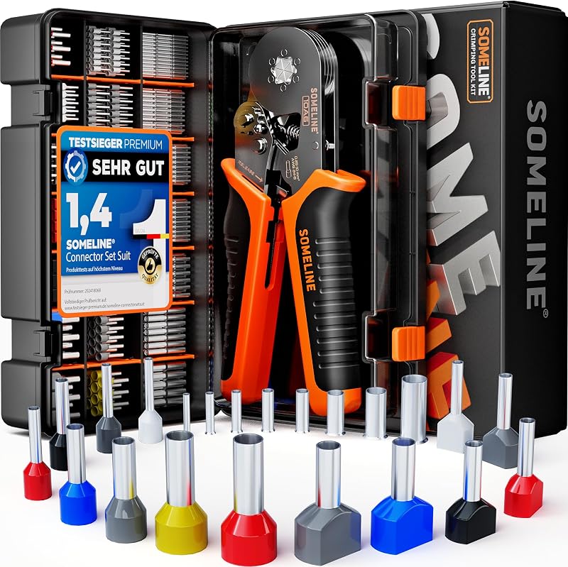 SOMELINE Crimping Tools Set 21 Ferrules Hexagonal Pliers 0.25-10 mm²