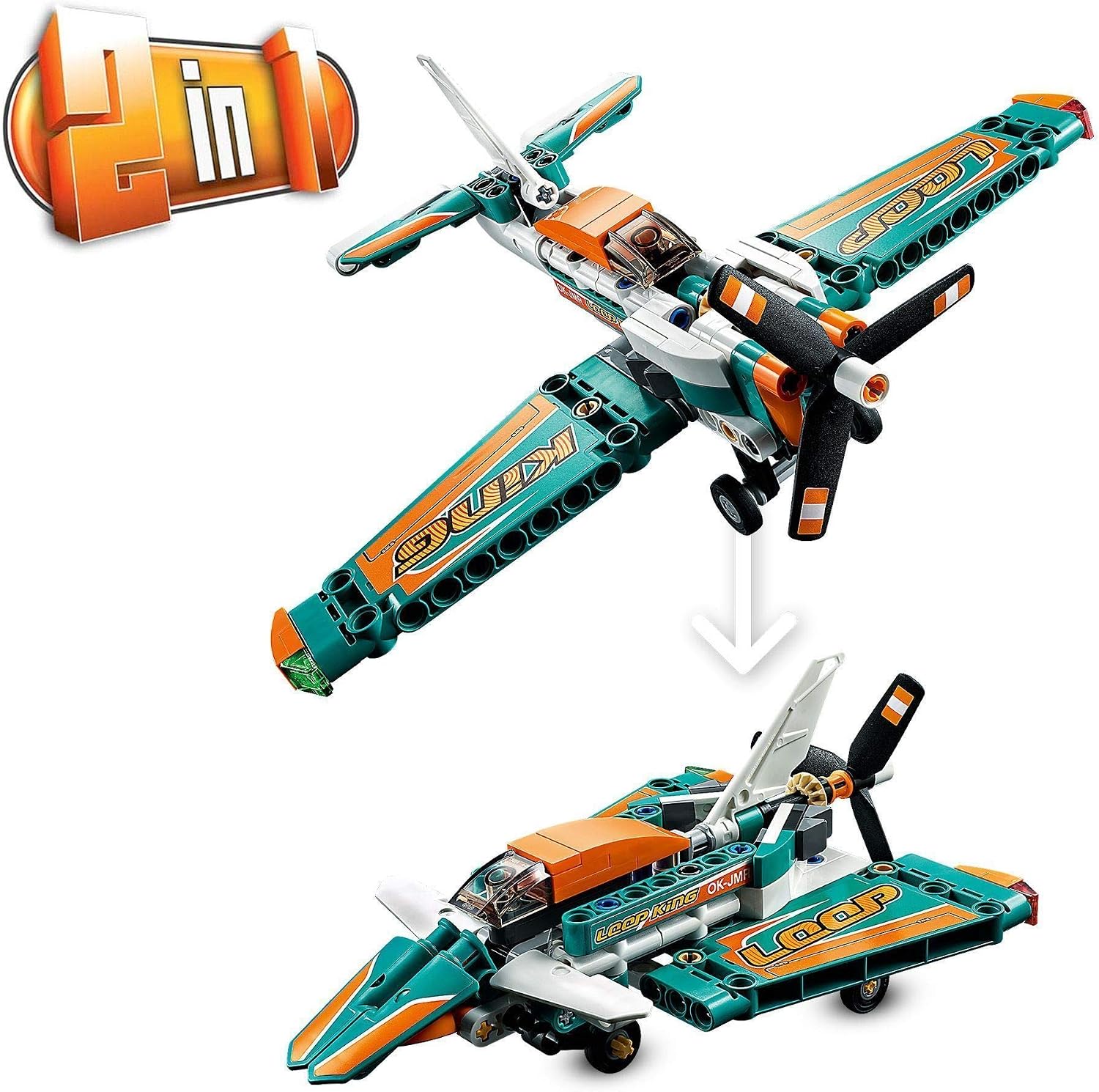 LEGO Technic Racing Plane 42117 Model Building Kit; Great Gift or Treat for Kids Who Love to Play with Toy Aeroplanes; A 2-in-1 Build for Even More Flying Fun (154 Pieces) - Image 4