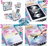 Art Lab Watercolour Studio - 8 Paints, 15 Colours, 15 Papers, Stencils Kit view 3