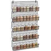 X-cosrack Spice Rack Organizer, 5-Tier Spice Rack for Wall, Stackable Hanging Spice Jars Storage Racks, Great for Kitchen and Pantry, Up to Storage 48 Jars(Patent No.:D909138S)