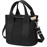 AMXNX Small Tote Bags for Women Canvas Purses with Zipper Crossbody Mini Tote Satchel Hobo Work Beach Bag Shoulder Handbags