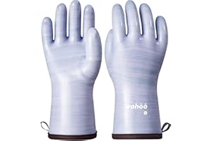 LANON Protection Wahoo Liquid Silicone Smoker Oven Gloves, Food-Contact Grade, Heat Resistant Gloves for Cooking, Grilling, Baking, Purple, M/8