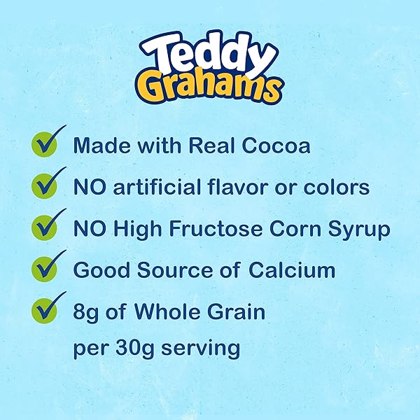 TEDDY GRAHAMS CHOCOLATE GRAHAM SNACKS, KIDS SNACKS, 10 OZ