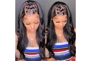 BEEOS 5x5 SKINLIKE Real HD Lace Closure Wig, 250% Density Pre-Plucked Bleached Knots 0.10mm Ultra-thin Invisible HD Lace 24 Inch Body Wave Human Hair Wigs