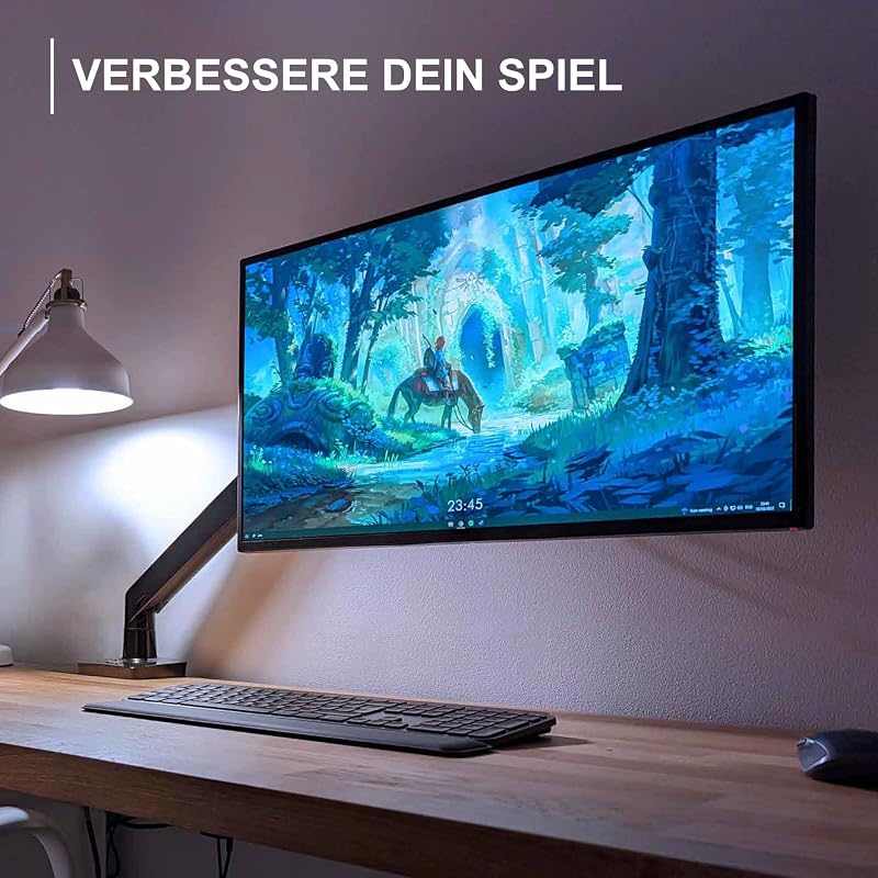 Monitorarm Halterung fur Monitore von 24"-40" VESA 75/100mm ergonomisch höhenverstellbare Schreibtischklemme 2-15 kg (MX450)