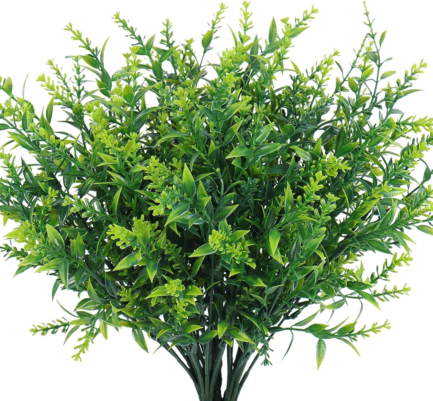 RECUTMS Artificial Fake Plant Flowers Lotus 8 Outdoor UV Resistant Plants Faux Plastic Greenery Shrubs Plants for Indoors and Outdoors