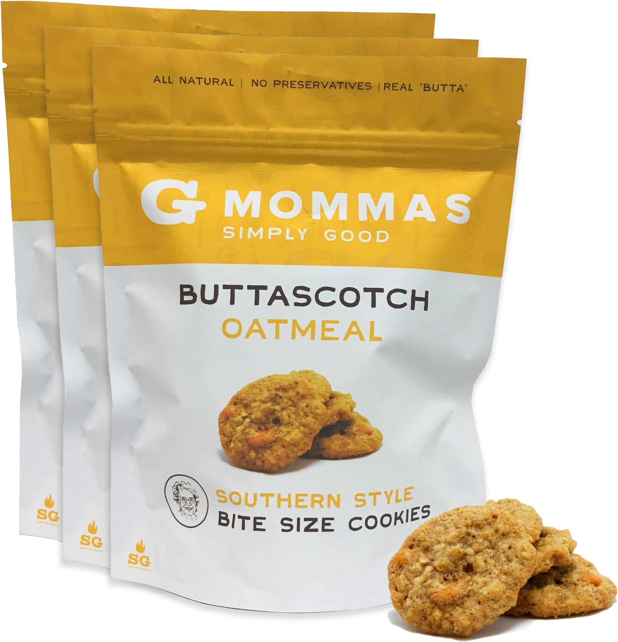Oatmeal Cookies with Butterscotch - G Mommas Homemade Oatmeal and Butterscotch Cookies - 3 Pack