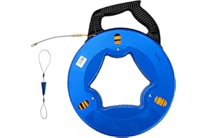 Aewio 30m(100FT) Fiberglass Electrical Wire Cable Fish Tape Reel Cable Puller