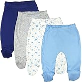 123 Bear 100% Cotton Baby Pants/Leggings with Footies 100% Cotton Unisex Boys Girls