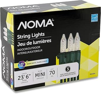 Amazon Com Noma C6 Led Christmas Lights 70 Multi Color Bulbs 23 8 Ft String Light Ul Certified Indoor Outdoor Home Improvement