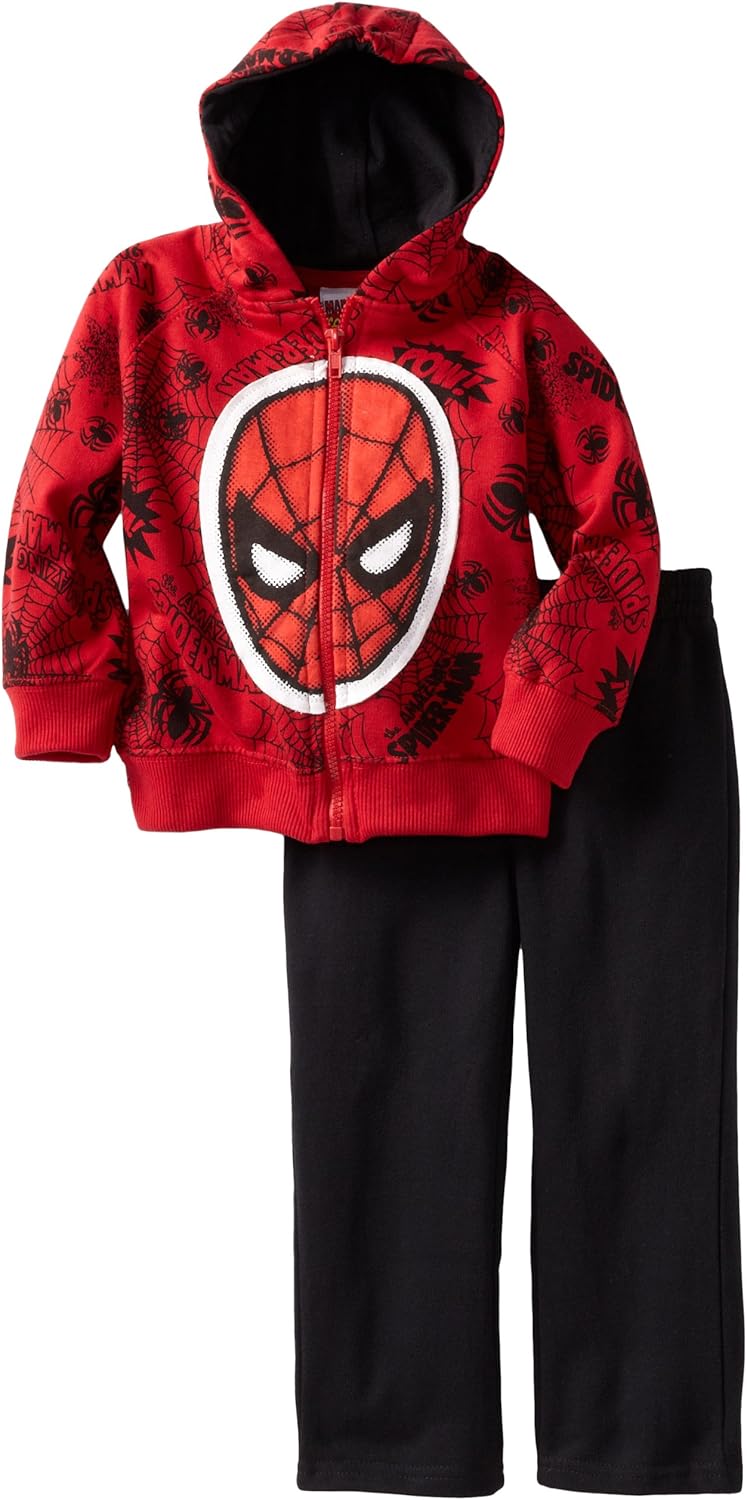 Amazon.com: Marvel Little Boys' 2 Piece Spiderman Fleece Pant Set, Red, 2T: Clothing Sets: Clothing