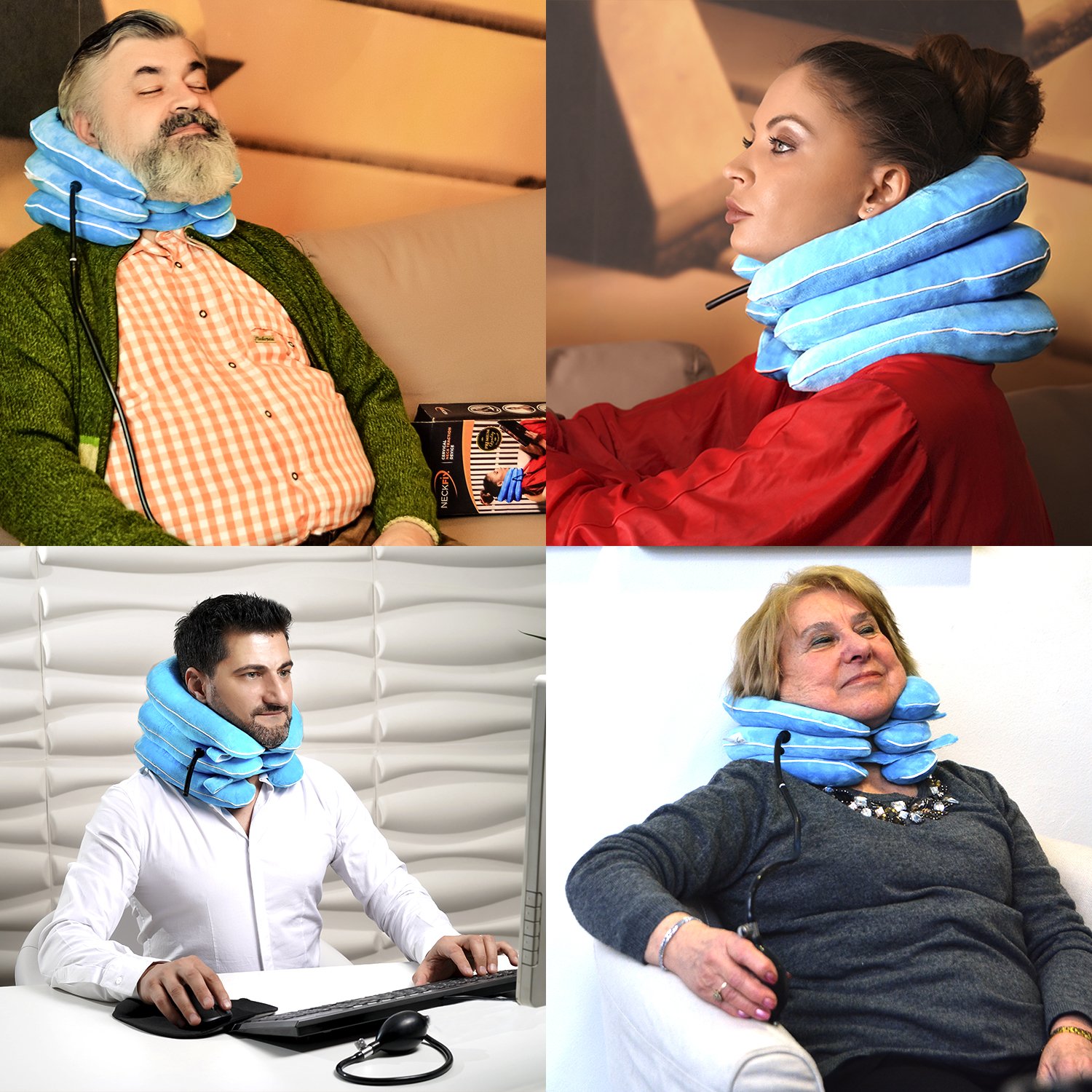Cervical Neck Traction Device by NeckFix for Instant Neck