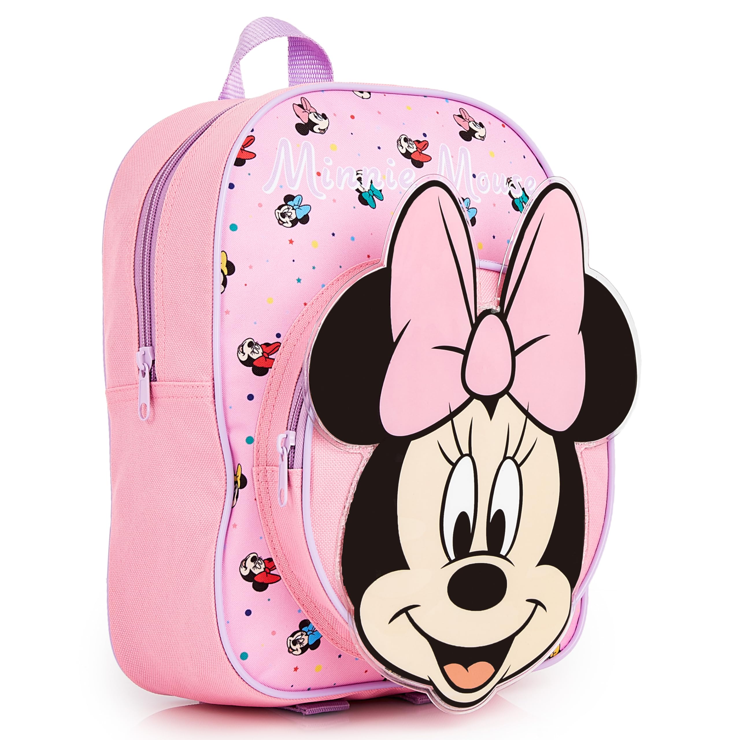 Disney Minnie Mouse Backpack Girls Rucksack for Toddlers Nursery Preschool Lightweight Daypack Travel Days Out Sleepovers (Pink Minnie 3D)