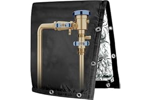 ADAMOSS Backflow Preventer Insulated Cover (5F) 6-Layer Fabric Pipe Insulation Cover for Water Well Pump and Sprinkler Valve Winter Freeze Protection UV Coated (16" W X 20" H)