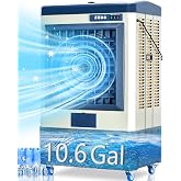 Uthfy 41" Swamp Cooler, 4800 CFM Evaporative Air Cooler with 10.6 Gallon Water Tank, Portable Outdoor Air Conditioner with 3 Ice Pack, 110&deg; Oscillation, 3 Speed for Garage, Yard, Midnight Blue