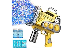 WESFUNER Bubble Guns Bubbles Maker Blower Machine Blaster,80 Holes Automatic Engineer Toys for Kids Toddlers,Wedding Party Favors,Birthday Gifts for 3 4 5 6 7 8 9 10 11 12 Years Old Boys Girls