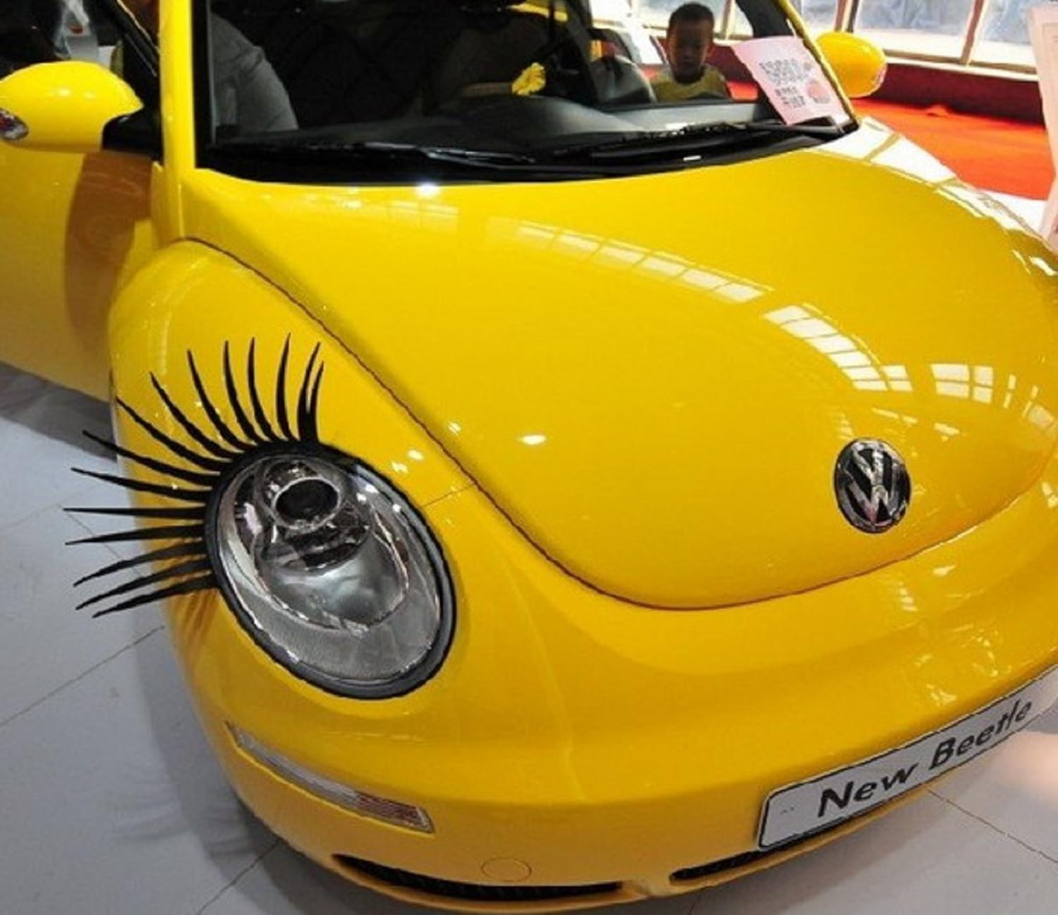 Amazon 改造野郎 車 ヘッドライト 用 まつ毛 左右 2枚 マイクロファイバークロス セット 簡単 装着 粘着テープ を つけるだけ ステッカー デカール 車 バイク